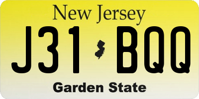 NJ license plate J31BQQ