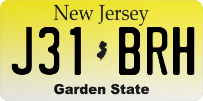 NJ license plate J31BRH