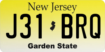 NJ license plate J31BRQ