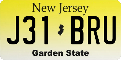 NJ license plate J31BRU