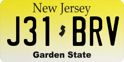 NJ license plate J31BRV