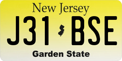 NJ license plate J31BSE
