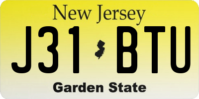 NJ license plate J31BTU
