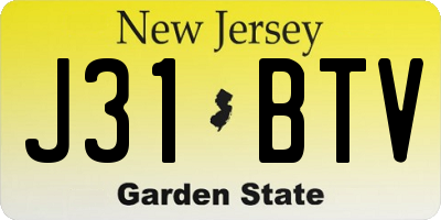 NJ license plate J31BTV