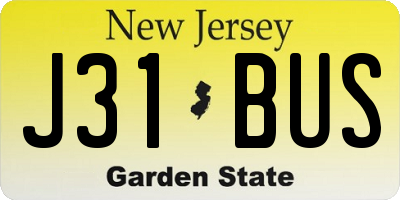 NJ license plate J31BUS