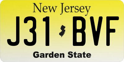 NJ license plate J31BVF