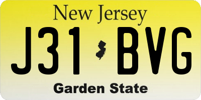 NJ license plate J31BVG