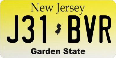 NJ license plate J31BVR