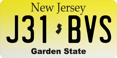 NJ license plate J31BVS