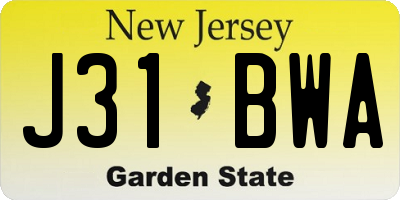 NJ license plate J31BWA