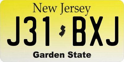 NJ license plate J31BXJ