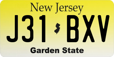 NJ license plate J31BXV
