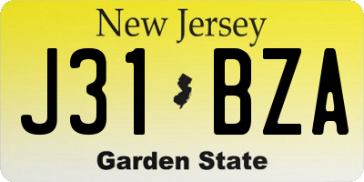 NJ license plate J31BZA