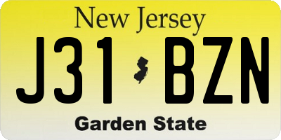 NJ license plate J31BZN