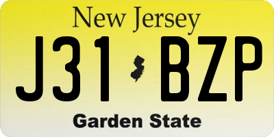 NJ license plate J31BZP