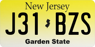 NJ license plate J31BZS