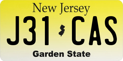 NJ license plate J31CAS