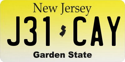 NJ license plate J31CAY