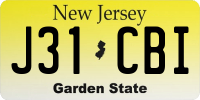 NJ license plate J31CBI