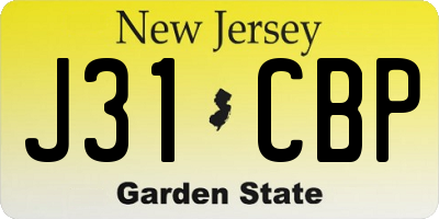 NJ license plate J31CBP