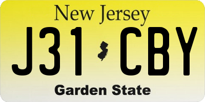NJ license plate J31CBY