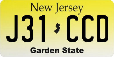NJ license plate J31CCD