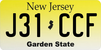 NJ license plate J31CCF