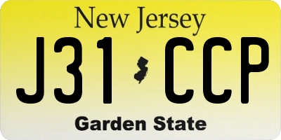 NJ license plate J31CCP