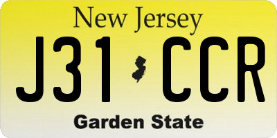 NJ license plate J31CCR