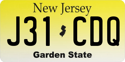 NJ license plate J31CDQ