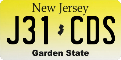NJ license plate J31CDS