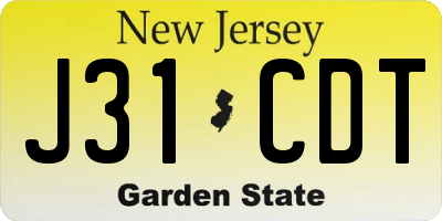 NJ license plate J31CDT