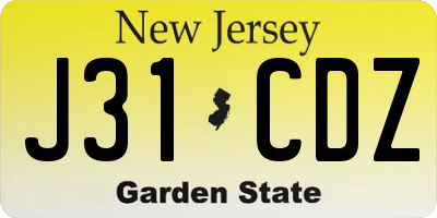 NJ license plate J31CDZ