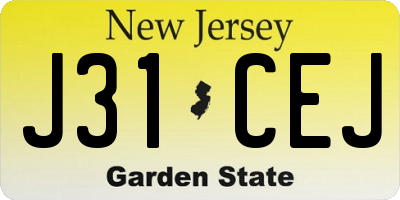 NJ license plate J31CEJ