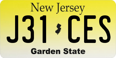 NJ license plate J31CES