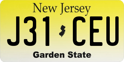 NJ license plate J31CEU