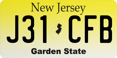 NJ license plate J31CFB