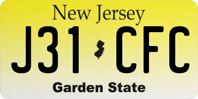 NJ license plate J31CFC