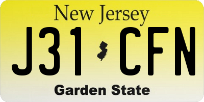 NJ license plate J31CFN
