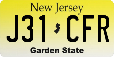 NJ license plate J31CFR