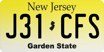 NJ license plate J31CFS