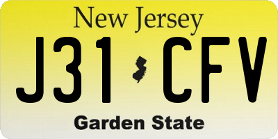 NJ license plate J31CFV