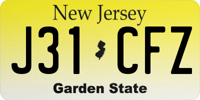 NJ license plate J31CFZ