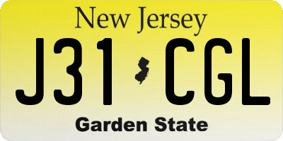NJ license plate J31CGL