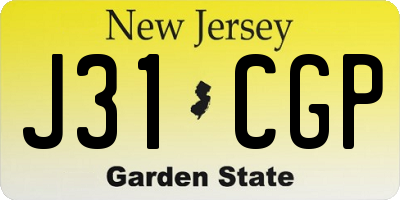 NJ license plate J31CGP