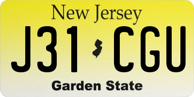 NJ license plate J31CGU
