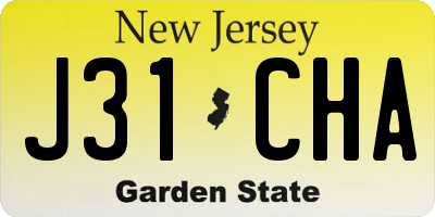 NJ license plate J31CHA