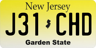 NJ license plate J31CHD