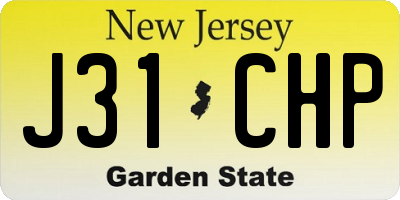 NJ license plate J31CHP