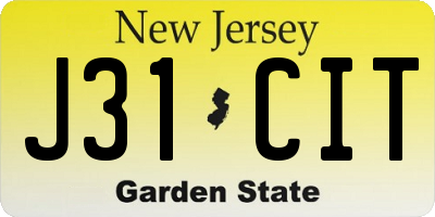 NJ license plate J31CIT